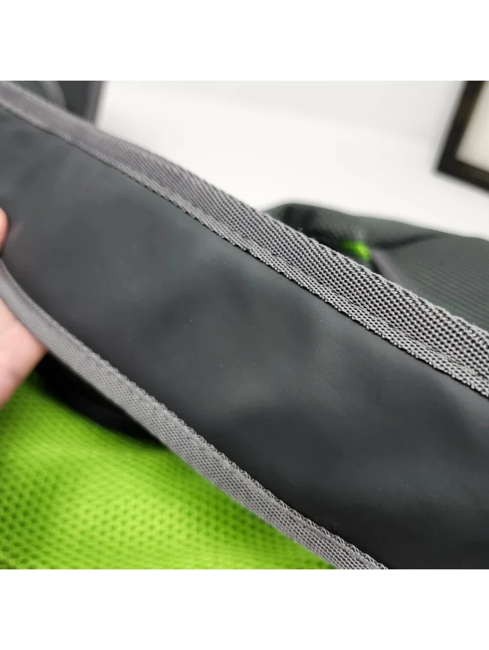 Cisno Padded Pet Sling Carrier Gray Lime Hands Free Crossbody Dog Cat Carrier